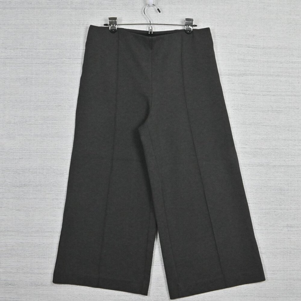 Chico's 2R Formal Wide Leg High Rise Elastic Waste Cropped Pleated Trousers 12R